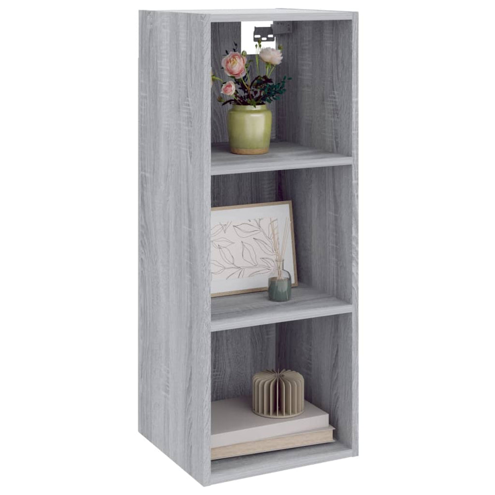 Wandkast 34,5x32,5x90 cm bewerkt hout grijs sonoma eikenkleurig MeubelReus
