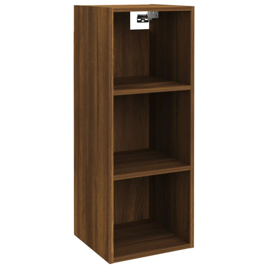 Wandkast 34,5x32,5x90 cm bewerkt hout bruin eikenkleur MeubelReus