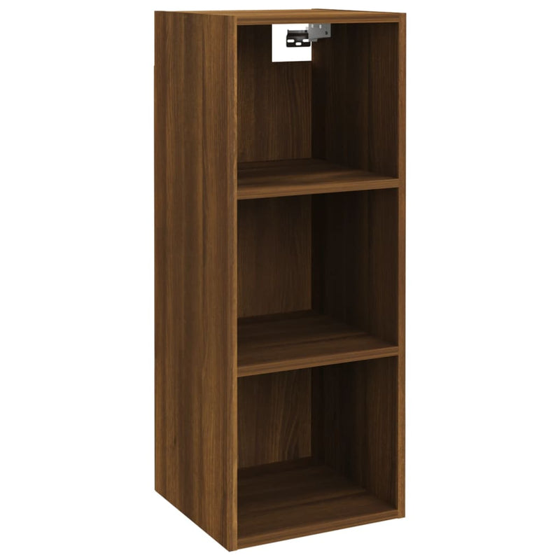 Wandkast 34,5x32,5x90 cm bewerkt hout bruin eikenkleur MeubelReus