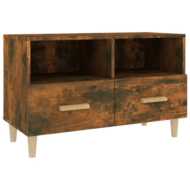 Tv-meubel 80x36x50 cm bewerkt hout gerookt eikenkleurig MeubelReus