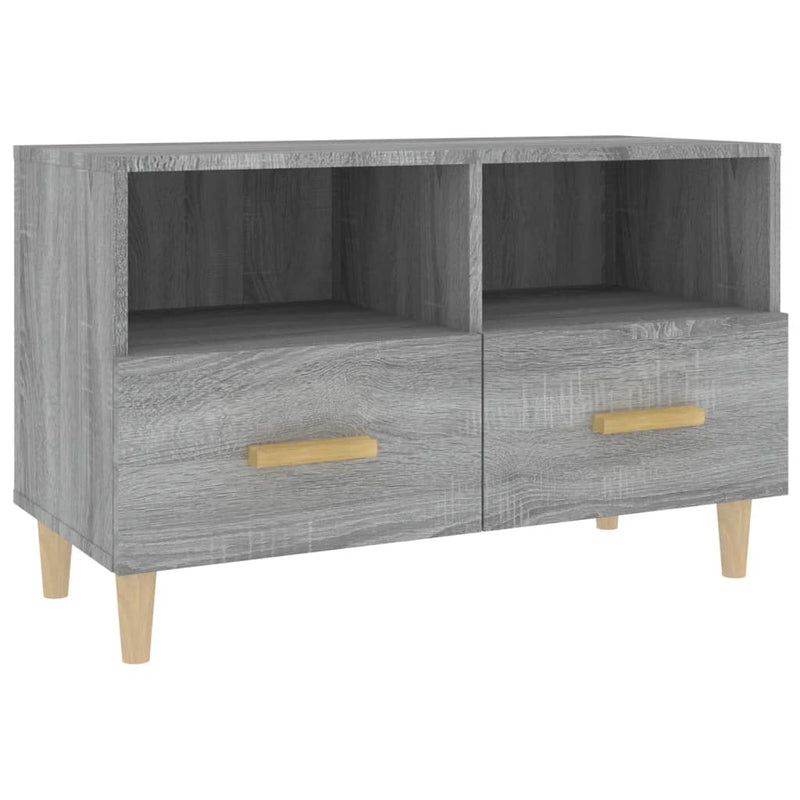 Tv-meubel 80x36x50 cm bewerkt hout grijs sonoma eikenkleurig MeubelReus
