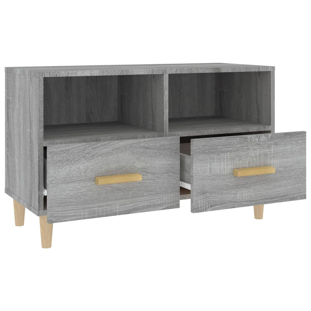 Tv-meubel 80x36x50 cm bewerkt hout grijs sonoma eikenkleurig MeubelReus
