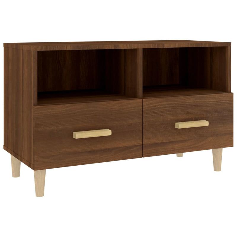 Tv-meubel 80x36x50 cm bewerkt hout bruin eikenkleur MeubelReus