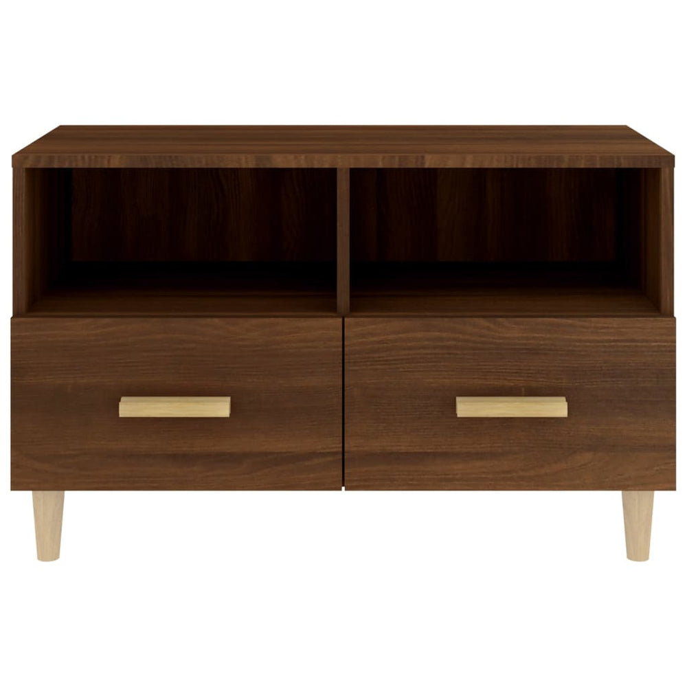 Tv-meubel 80x36x50 cm bewerkt hout bruin eikenkleur MeubelReus
