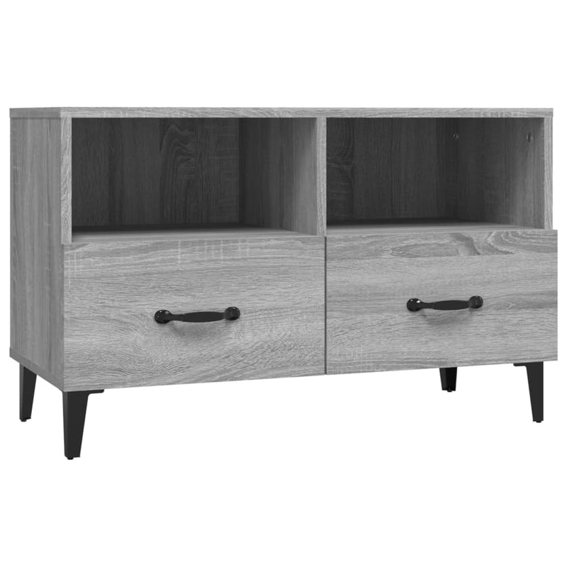 Tv-meubel 80x36x50 cm bewerkt hout grijs sonoma eikenkleurig MeubelReus