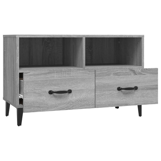 Tv-meubel 80x36x50 cm bewerkt hout grijs sonoma eikenkleurig MeubelReus