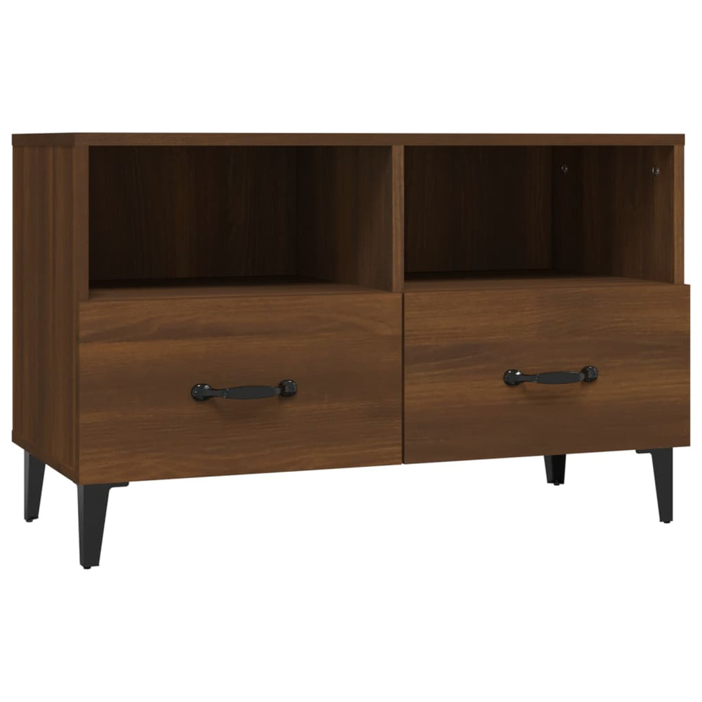 Tv-meubel 80x36x50 cm bewerkt hout bruin eikenkleur MeubelReus