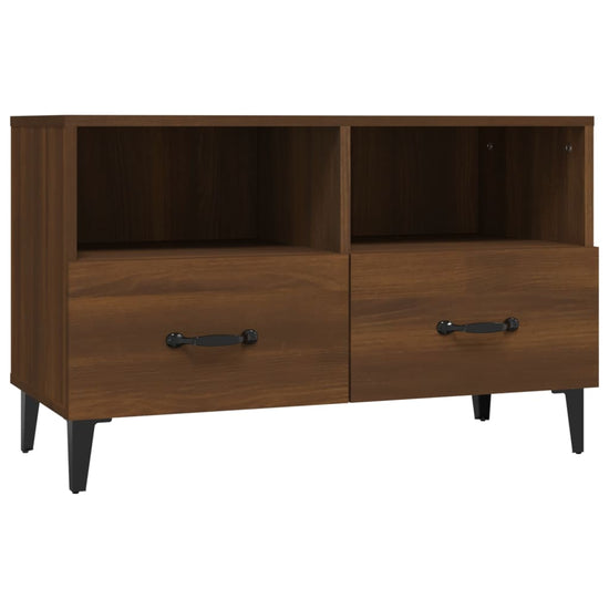 Tv-meubel 80x36x50 cm bewerkt hout bruin eikenkleur MeubelReus