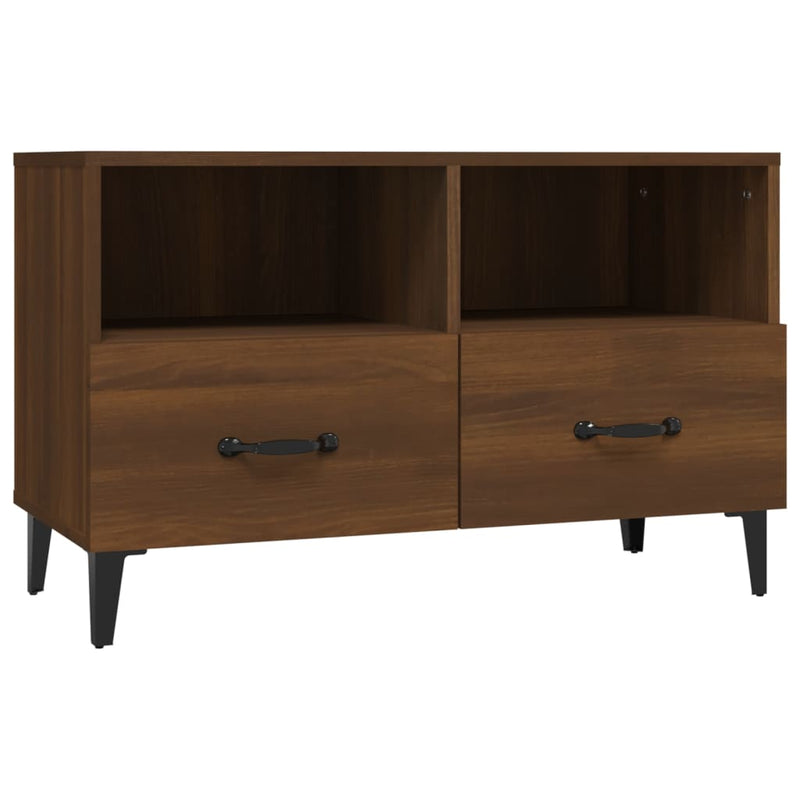 Tv-meubel 80x36x50 cm bewerkt hout bruin eikenkleur MeubelReus