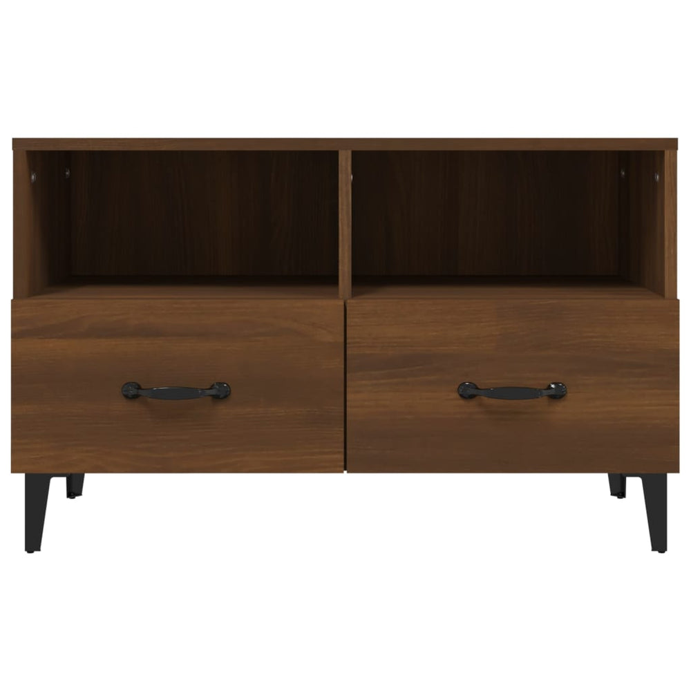 Tv-meubel 80x36x50 cm bewerkt hout bruin eikenkleur MeubelReus