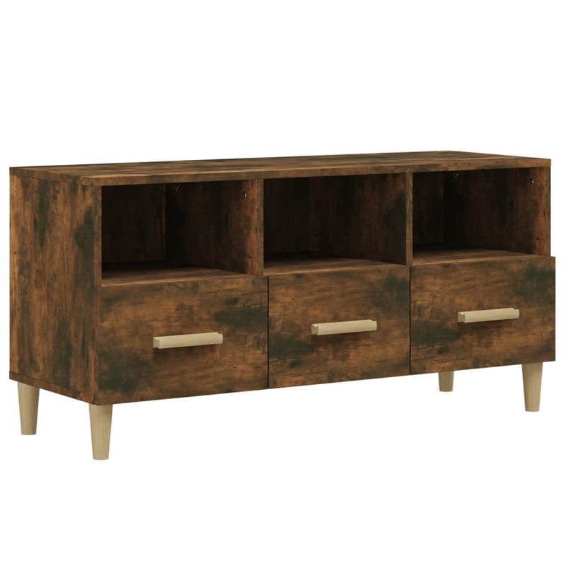 Tv-meubel 102x36x50 cm bewerkt hout gerookt eikenkleurig MeubelReus