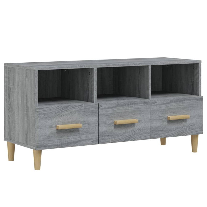 Tv-meubel 102x36x50 cm bewerkt hout grijs sonoma eikenkleurig MeubelReus