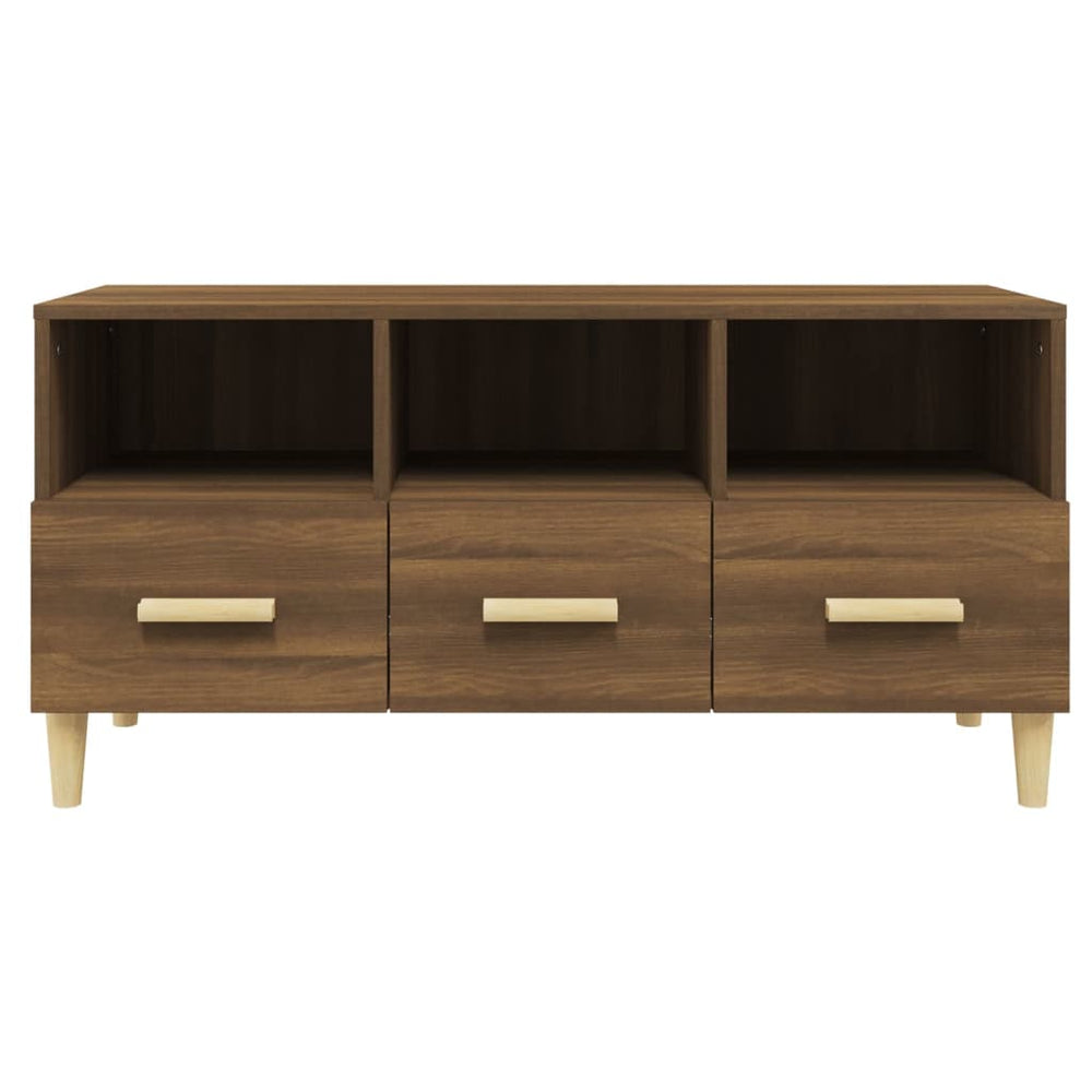 Tv-meubel 102x36x50 cm bewerkt hout bruin eikenkleur MeubelReus