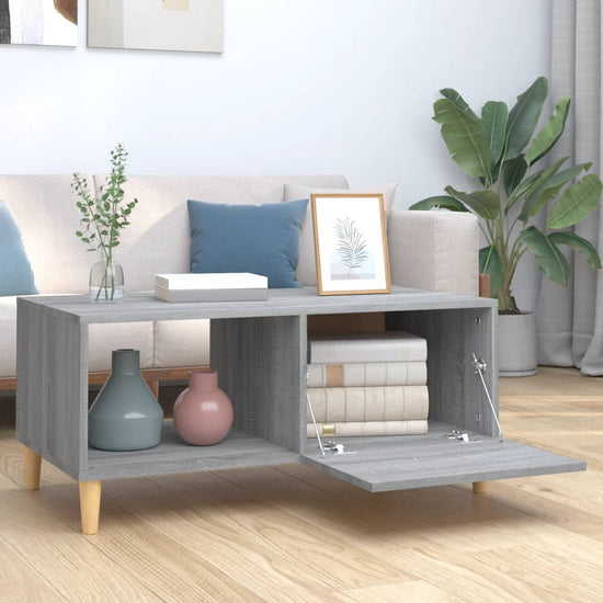 Salontafel 89,5x50x40 cm bewerkt hout grijs sonoma eikenkleurig MeubelReus