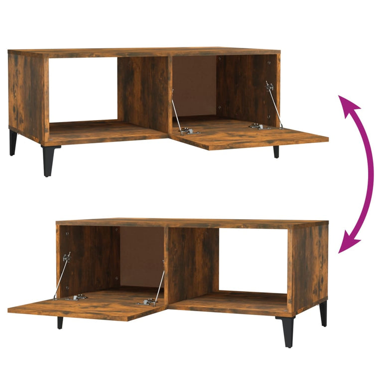 Salontafel 90x50x40 cm bewerkt hout gerookt eikenkleurig MeubelReus