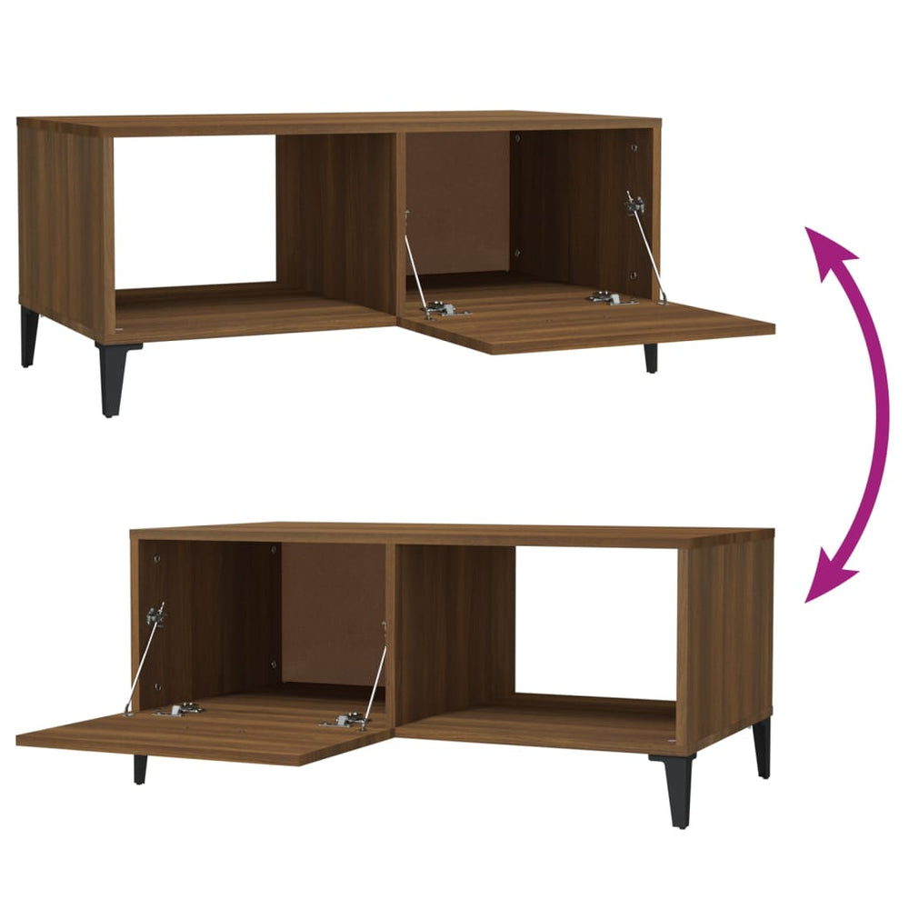 Salontafel 90x50x40 cm bewerkt hout bruin eikenkleur MeubelReus