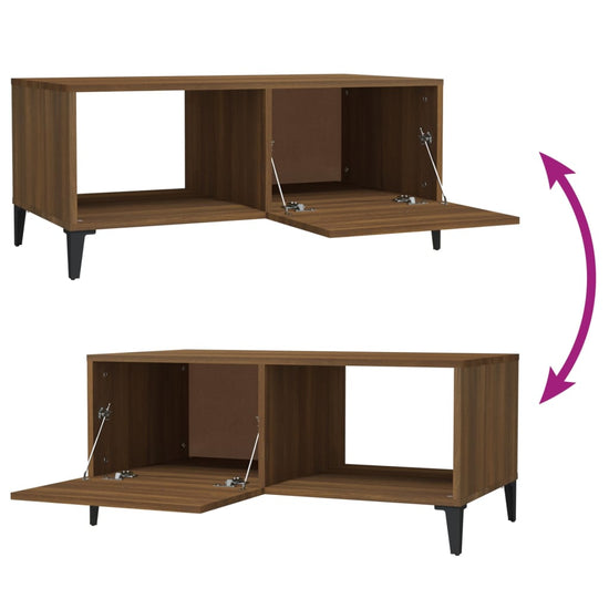 Salontafel 90x50x40 cm bewerkt hout bruin eikenkleur MeubelReus