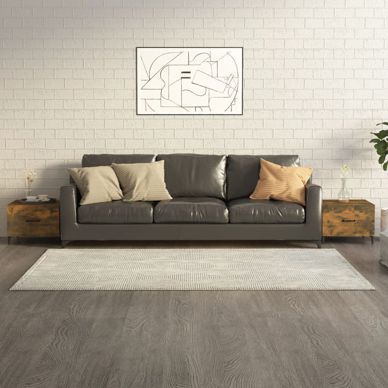 Salontafels 2 st met metalen poten 50x50x40 cm gerookt eiken MeubelReus