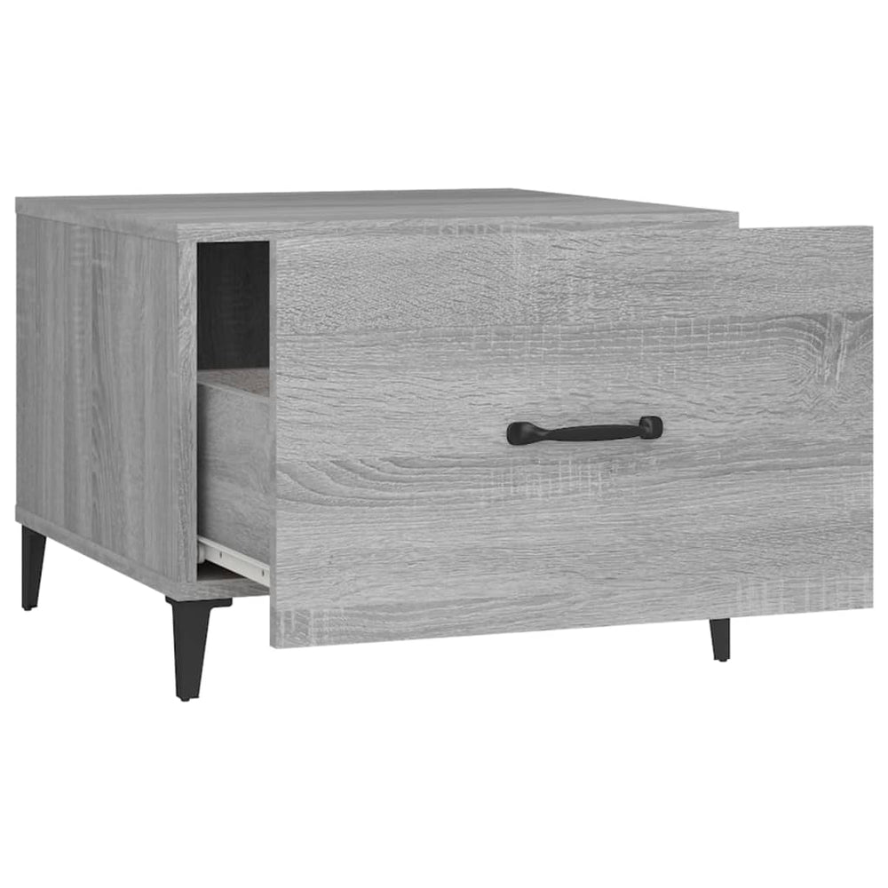 Salontafel met metalen poten 50x50x40 cm grijs sonoma eiken MeubelReus
