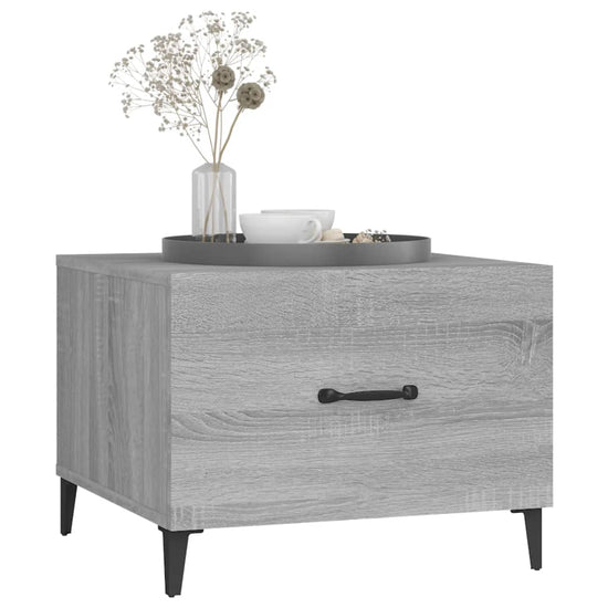 Salontafels 2 st met metalen poten 50x50x40 cm grijs sonoma MeubelReus