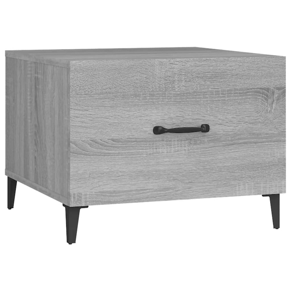 Salontafels 2 st met metalen poten 50x50x40 cm grijs sonoma MeubelReus