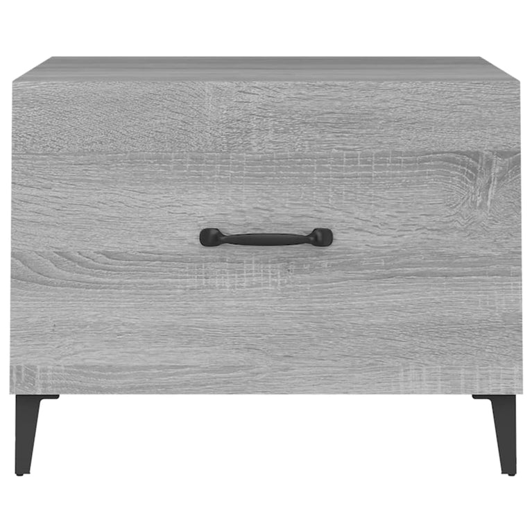 Salontafels 2 st met metalen poten 50x50x40 cm grijs sonoma MeubelReus