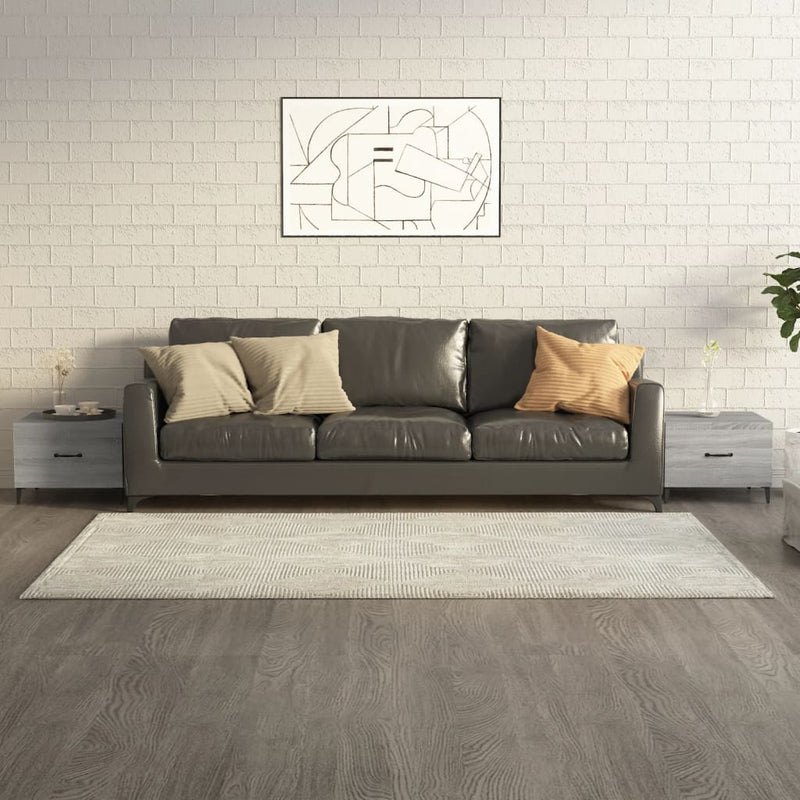 Salontafels 2 st met metalen poten 50x50x40 cm grijs sonoma MeubelReus