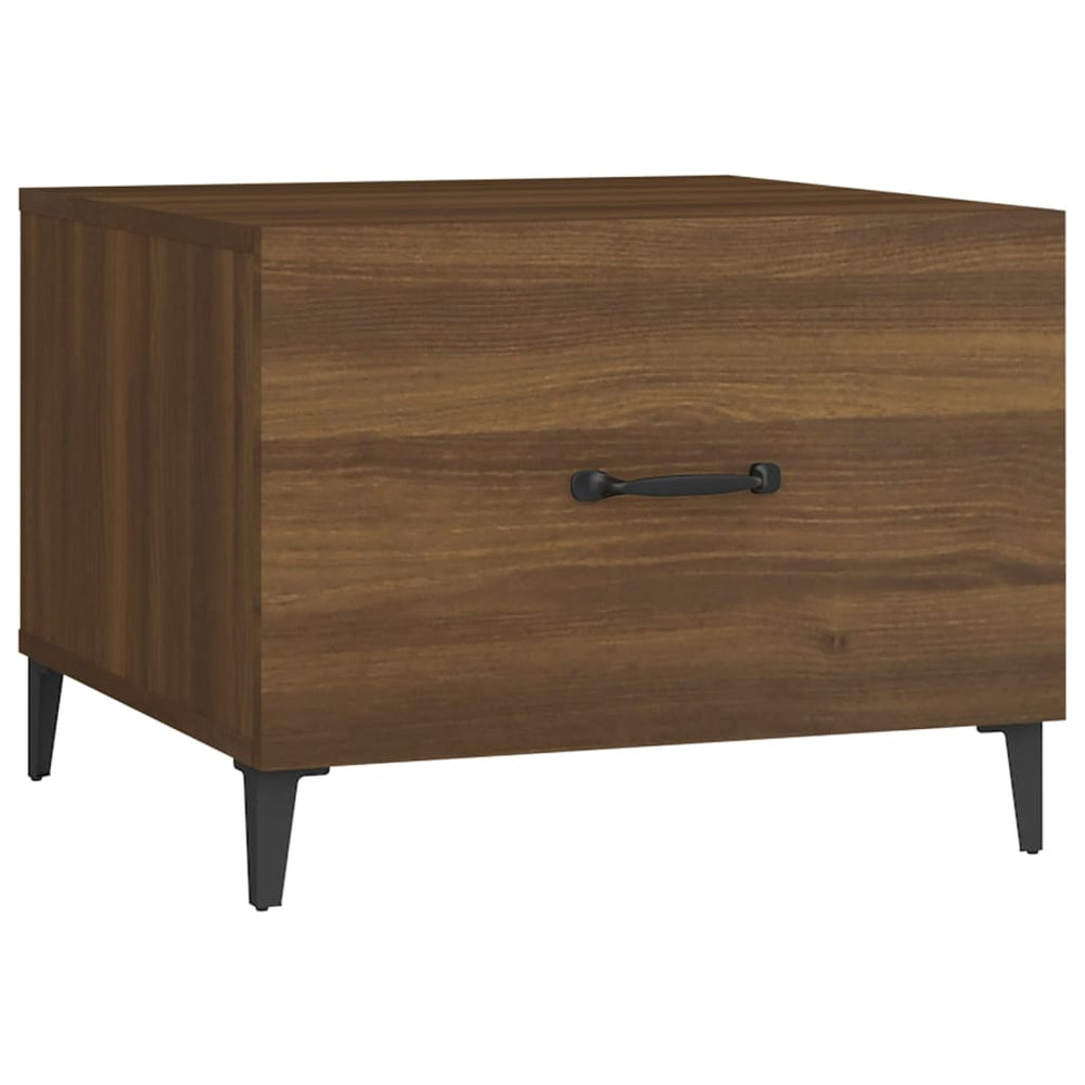 Salontafels 2 st met metalen poten 50x50x40 cm bruineikenkleur MeubelReus