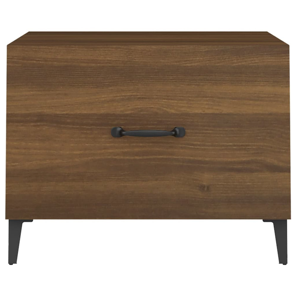 Salontafels 2 st met metalen poten 50x50x40 cm bruineikenkleur MeubelReus