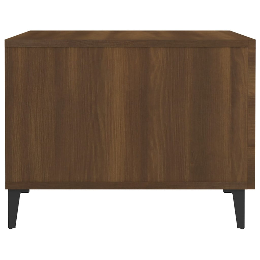 Salontafels 2 st met metalen poten 50x50x40 cm bruineikenkleur MeubelReus