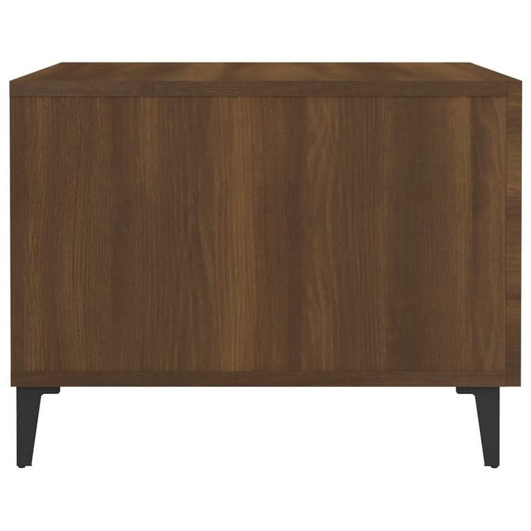 Salontafels 2 st met metalen poten 50x50x40 cm bruineikenkleur MeubelReus