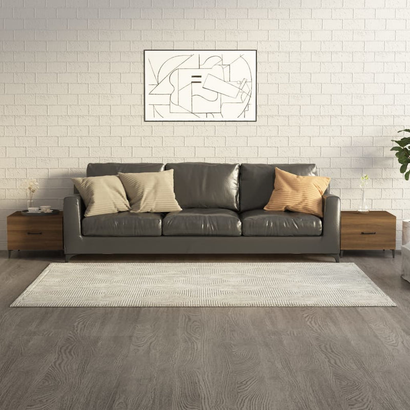 Salontafels 2 st met metalen poten 50x50x40 cm bruineikenkleur MeubelReus