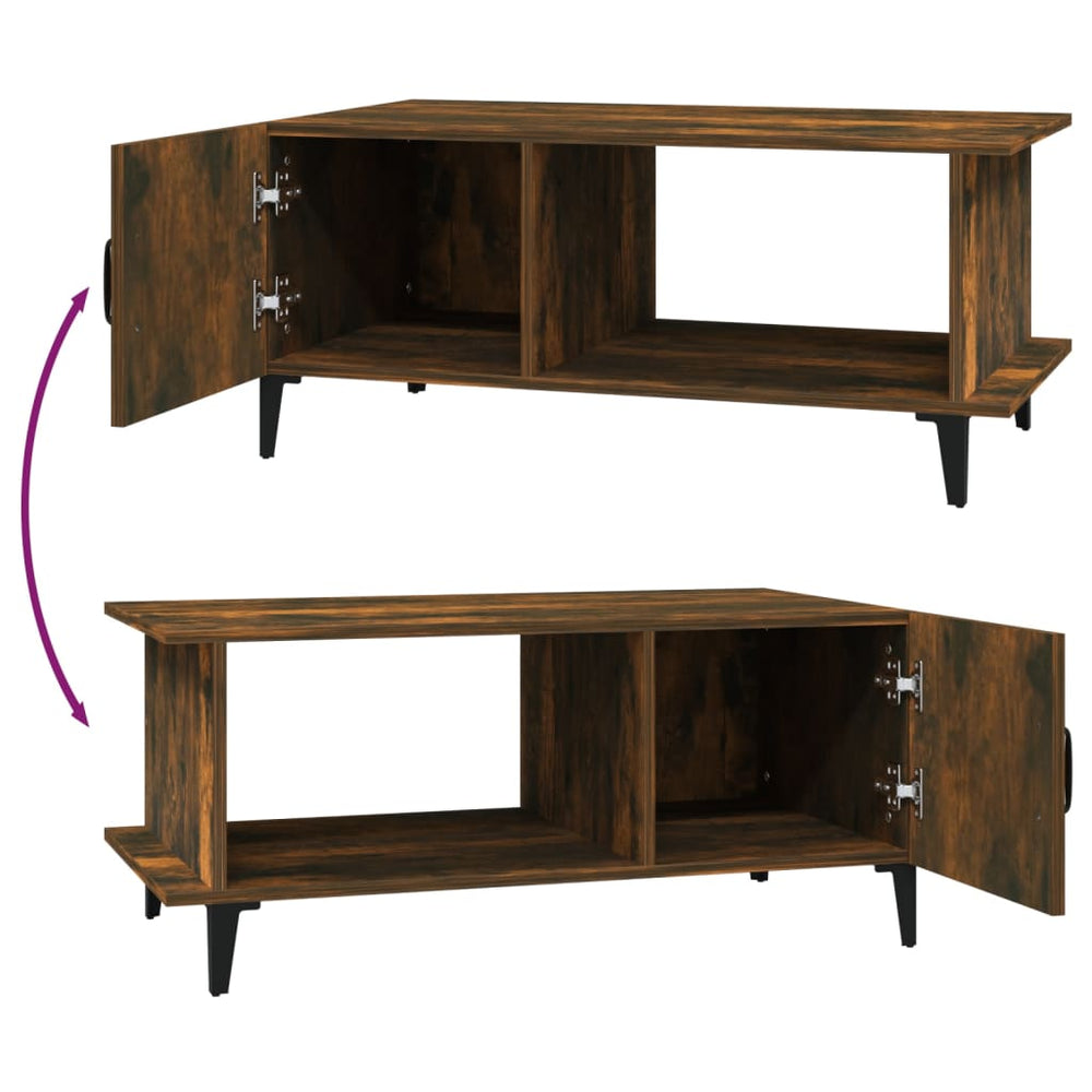 Salontafel 90x50x40 cm bewerkt hout gerookt eikenkleurig MeubelReus