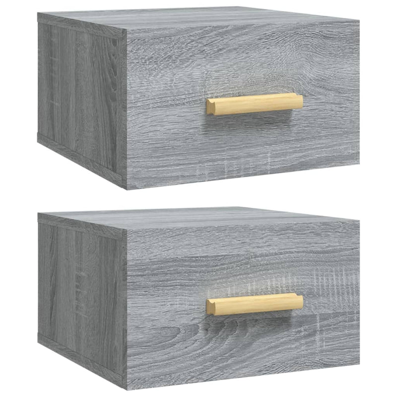 Nachtkastjes 2 st wandgemonteerd 35x35x20 cm grijs sonoma eiken MeubelReus