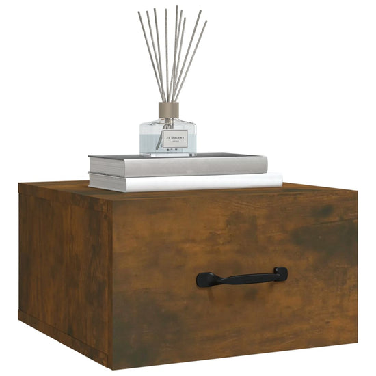 Nachtkastjes 2 st wandgemonteerd 35x35x20 cm gerookt eikenkleur MeubelReus