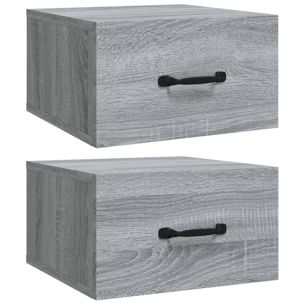 Nachtkastjes 2 st wandgemonteerd 35x35x20 cm grijs sonoma eiken MeubelReus