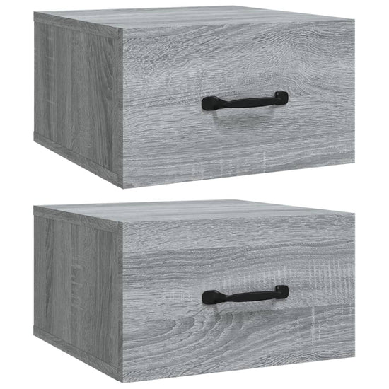 Nachtkastjes 2 st wandgemonteerd 35x35x20 cm grijs sonoma eiken MeubelReus