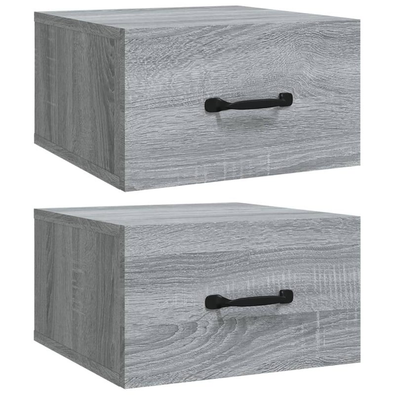 Nachtkastjes 2 st wandgemonteerd 35x35x20 cm grijs sonoma eiken MeubelReus