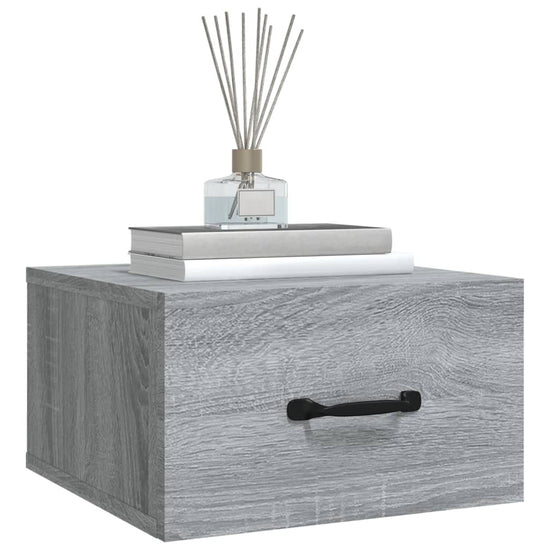 Nachtkastjes 2 st wandgemonteerd 35x35x20 cm grijs sonoma eiken MeubelReus