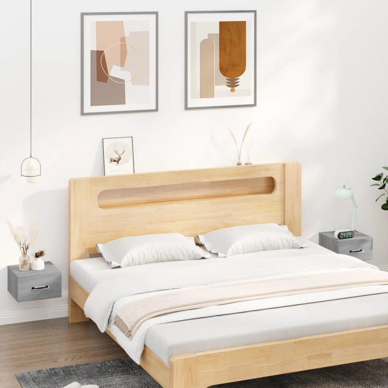 Nachtkastjes 2 st wandgemonteerd 35x35x20 cm grijs sonoma eiken MeubelReus