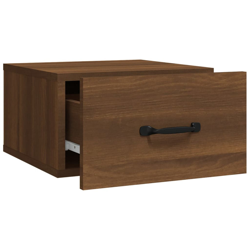 Nachtkastjes 2 st wandgemonteerd 35x35x20 cm bruin eikenkleur MeubelReus