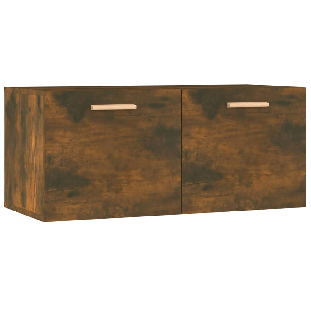 Wandkast 80x35x36,5 cm bewerkt hout gerookt eikenkleurig MeubelReus