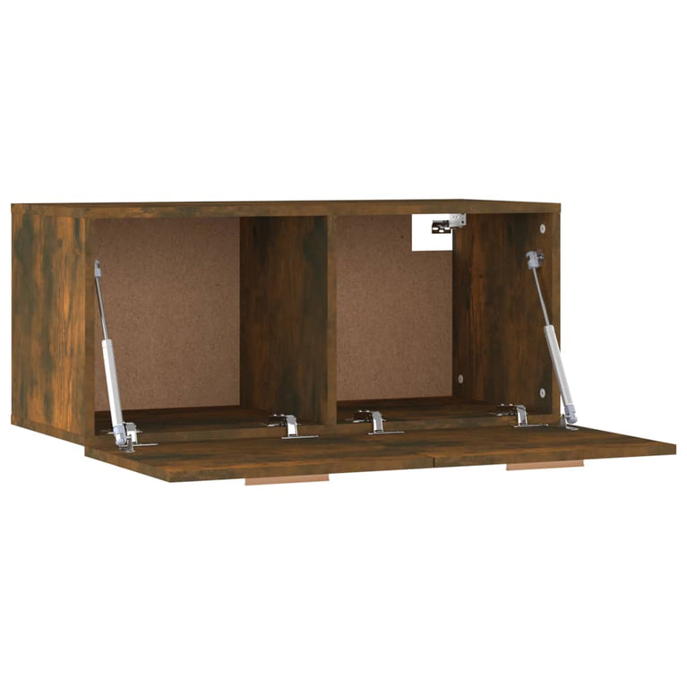 Wandkast 80x35x36,5 cm bewerkt hout gerookt eikenkleurig MeubelReus