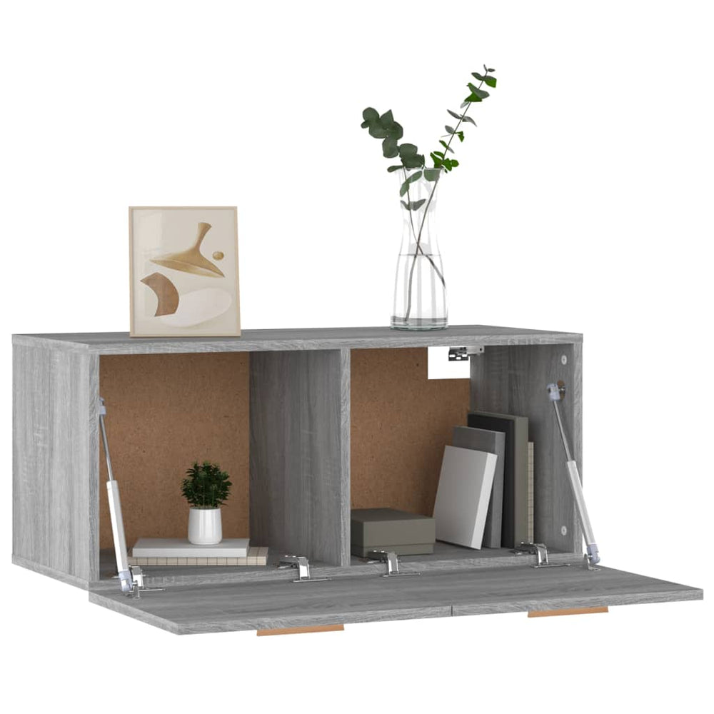 Wandkast 80x35x36,5 cm bewerkt hout grijs sonoma eikenkleurig MeubelReus