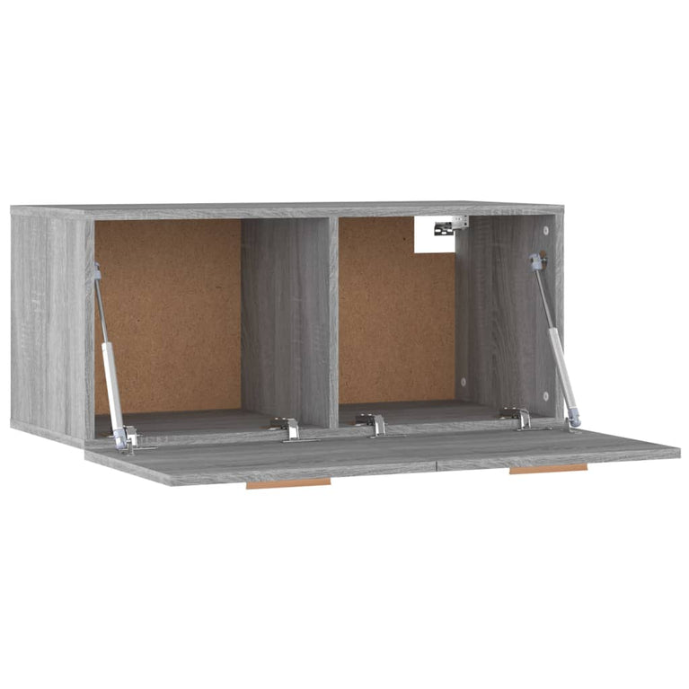Wandkast 80x35x36,5 cm bewerkt hout grijs sonoma eikenkleurig MeubelReus