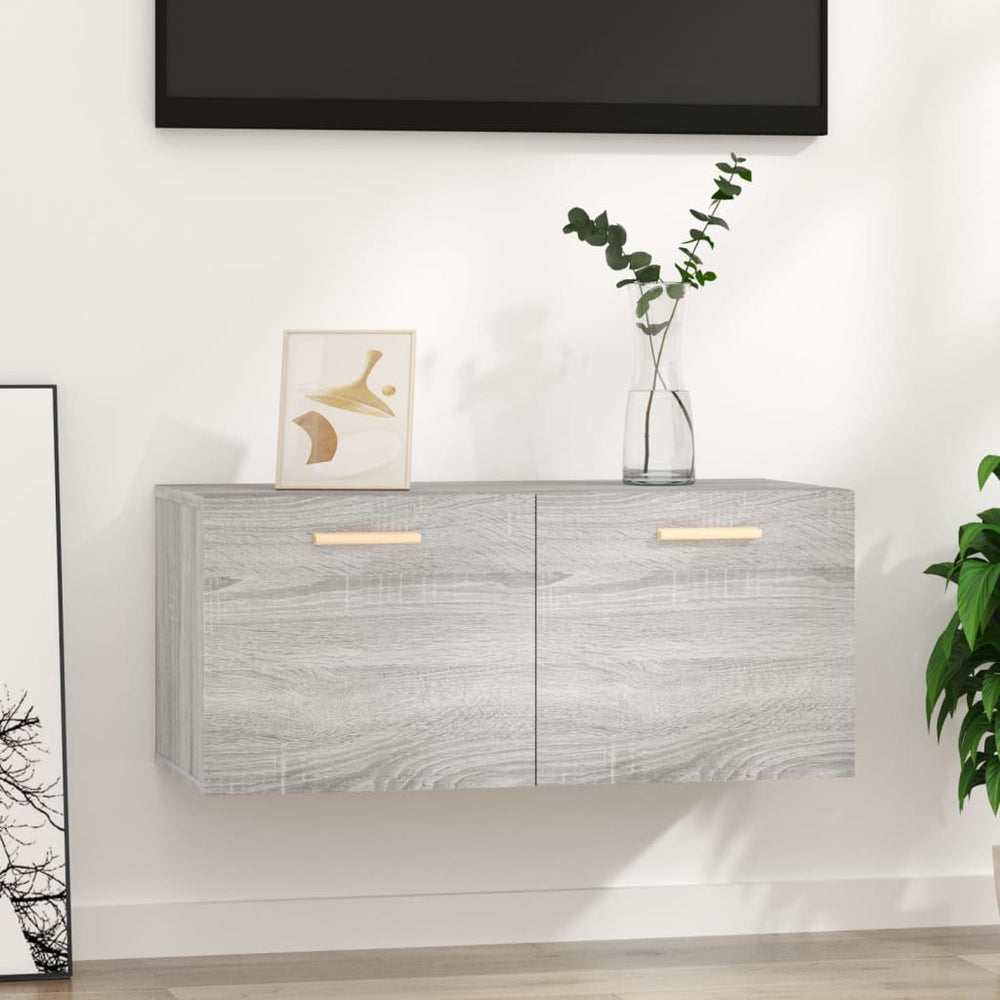 Wandkast 80x35x36,5 cm bewerkt hout grijs sonoma eikenkleurig MeubelReus