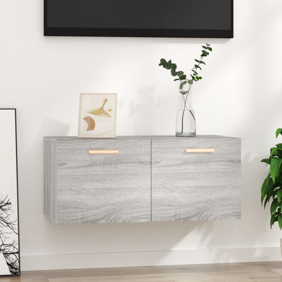 Wandkast 80x35x36,5 cm bewerkt hout grijs sonoma eikenkleurig MeubelReus