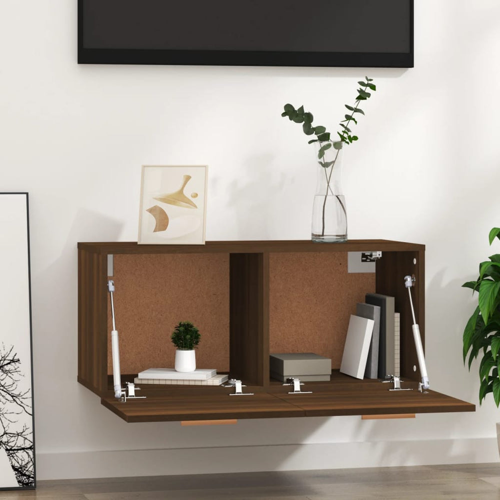Wandkast 80x35x36,5 cm bewerkt hout bruineikenkleurig MeubelReus
