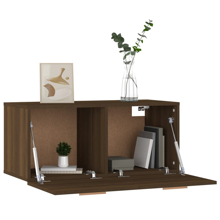 Wandkast 80x35x36,5 cm bewerkt hout bruineikenkleurig MeubelReus