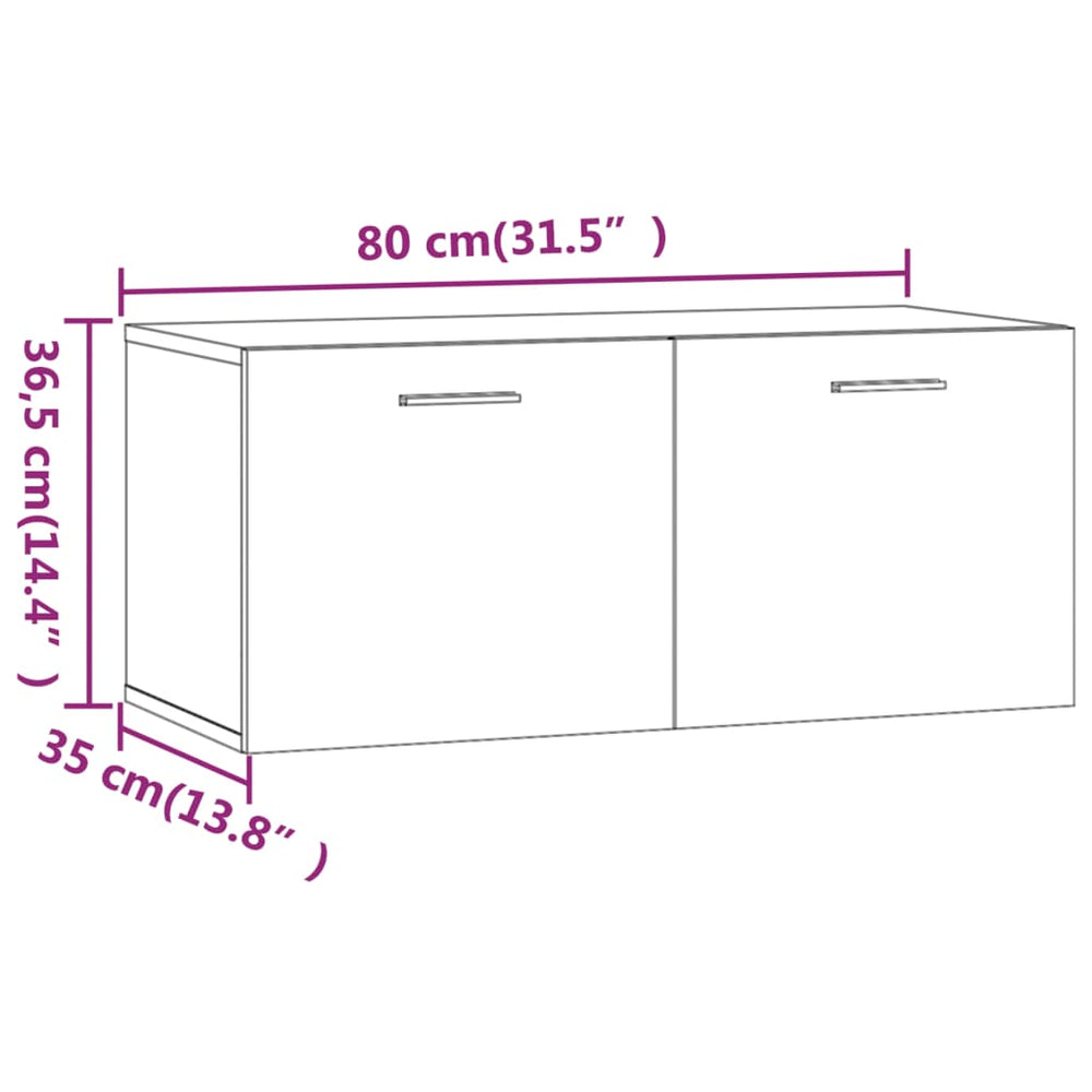 Wandkast 80x35x36,5 cm bewerkt hout bruineikenkleurig MeubelReus